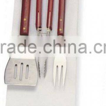 Good Quality 3pc Barbecue Tools With Wooden Handle