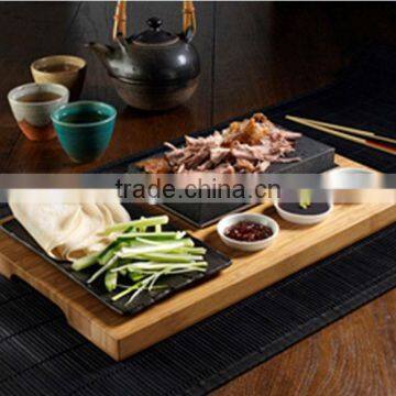 Newest Bamboo rectangular barbecue mat with groove