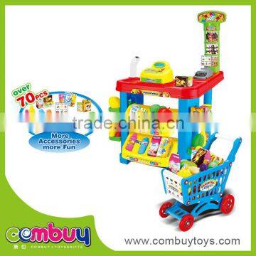 Hot sale kids play shopping cart trollry set supermarket toys