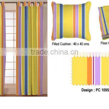 YELLOW STRIPE PATTERN SUMMER COTTON CURTAINS