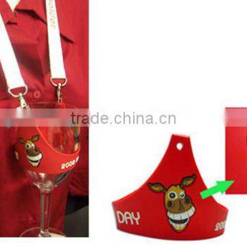 Fashion pvc glass holder lanyard