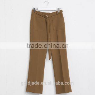 2017 New Fashion Women Wide Leg Pants White High Waist Trousers photo-6