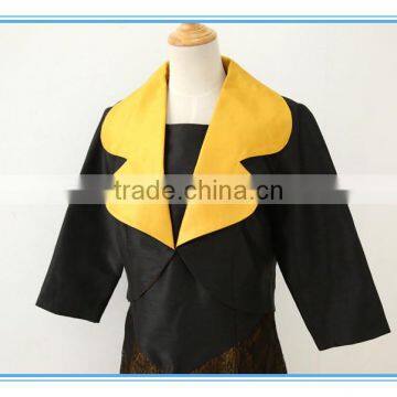 High Quality Lace Stitching Contrast Color Neck Collar Design Of Ladies Suits