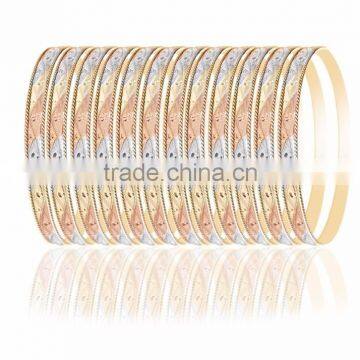 Laser Cut 6 MM Three Tone Plated side Veni Bangle