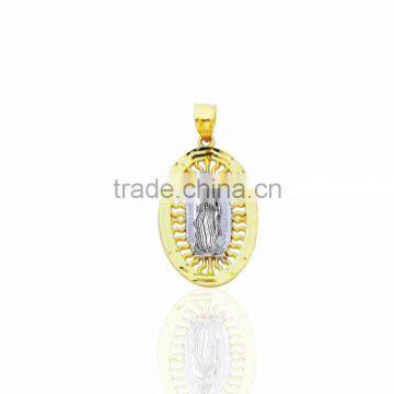 Two tone plated Religious Mother Mary pendant