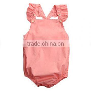 Soft Hot Sale Baby Cotton Wear Clothes Infant Soild ColorJumpsuit Baby Girls Lace Off-shoulder Romper photo-4