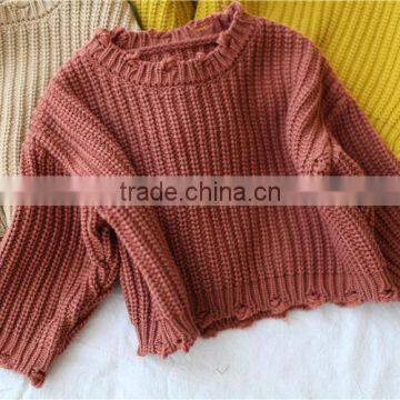 1-7 Years Wholesale 2017 New Autumn Knitted Full Sleeve Solid Boys Girls Sweaters (pick Size Color ) photo-4