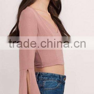 Latest Fashion Women Sexy Crop Tops Stylish Long Sleeve Backless Top for Women photo-4