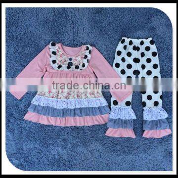 2016 Giggle Moon Remake Outfits Wholesale Children's Boutique Clothi Cotton Dress and Pant Ruffle Outfits photo-4