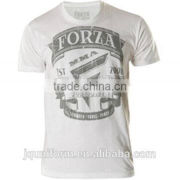 2016 Custom Logo Print White T Shirt 100% Cotton Washed & Printed Customized T-shirt photo-2