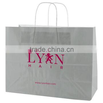 USA Made Gloss Coated Shopping Bag - Made of #63 White Kraft Paper, Dimensions Are 16" x 6" x 13" and Comes With Your Logo photo-3