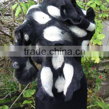 Felt Shawl,Nuno Felt Shawl,Felt Wrap Shawl,Merino Wool Shawl,Black Shawl,European Shawl, Wool Cape,Nuno Felt Capelet,Handmade photo-5