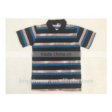 Men's Wholesale Knitted Custom Striped Polo Shirt