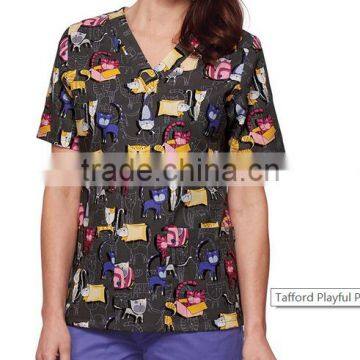 Wholesale Fashion Medical Scrub Printed Uniform photo-3