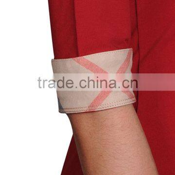 Women's Fashion 100% Cotton Half Sleeve Red Tee photo-3