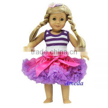 18" American Girl Doll Doc McStuffins Tee Hot Pink Purple Pettiskirt Outfit