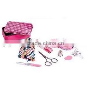 Pink Polka Dot Sewing Kit Tin