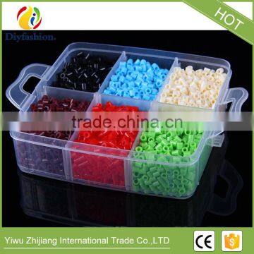 Perler Beads 9000pcs Box Set of 5mm Hama Beads Fuse Beads With 6 Pegboard and 6Iron Paper and 3 Tweezers Jigsaw Puzzle Toys photo-3