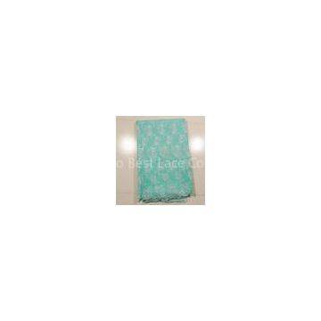 Aqua African Embroidery Lace Fabric , Indoor Ornament