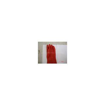 Red Single Dipped PVC,Heavy Duty Terry Toweling Liner,Knit Wrist