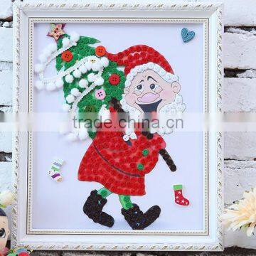 Children Diy Button Picture Handmade Button Stickers Craft Creative Toys for Kindergarten Kids