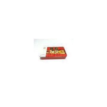 Red Printed Square Tin Containers With Cover / Lid , Thickness 0.23mm