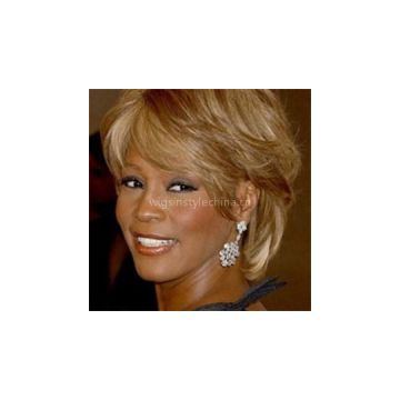 Sweety Short Wavy Blonde African American Lace Wigs