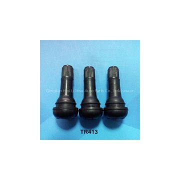 Snap-in tubeless rubber tire valve stem