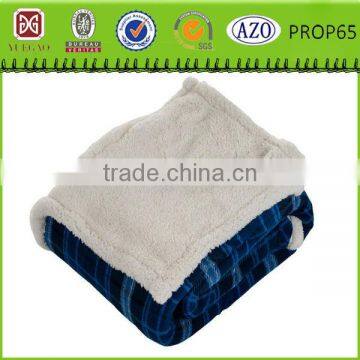 Soft touch plaid plain printed Sherpa Blanket