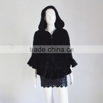 SJ467 Knitted Mink Poncho Women Fashion Poncho Mink Fur Poncho/Cape