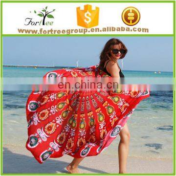 Digital printing promotional large printed wholesale custom round beach towel