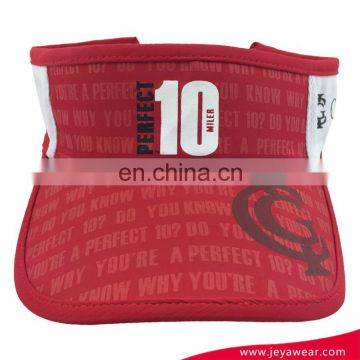 breathable polyester red visor cap promotion gift outdoor running sun visor