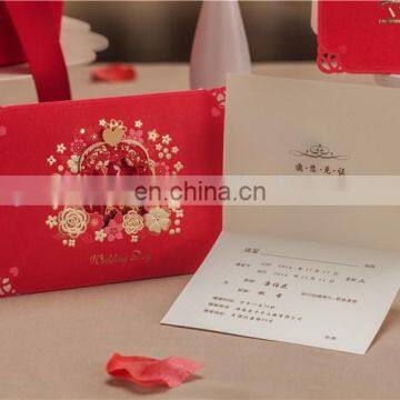 High Quality Greeting Card 6010 Chinese Red Wedding Invitation Cards Model