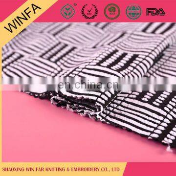 Latest Design Made in china Colorful Customized polyester knitted stripe jersey fabric