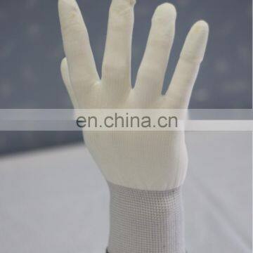 Fingerless Leather Nylon PU Coating ESD Gloves C0504E-W