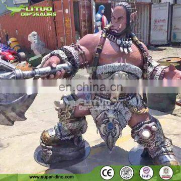 Large Game Promotion Warrior Exhibition Fiberglass Statue