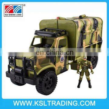 Military Fighter Truck Toy With Various Shooting Sounds and Light, Mini Army Soldier Included photo-3