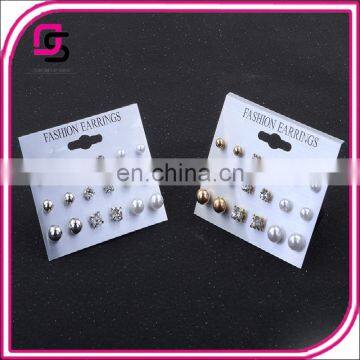 9pcs/set 2017 Amazon Hot Sell Europe and the United States Jewelry Pearl Stack Earrings photo-3