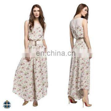 T-JP505 Fashion Ladies Wide Leg Flower Chiffon One Piece Jumpsuit