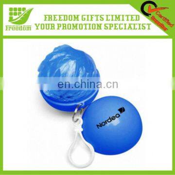 PE Promotional Disposable Ball Shaped Raincoat