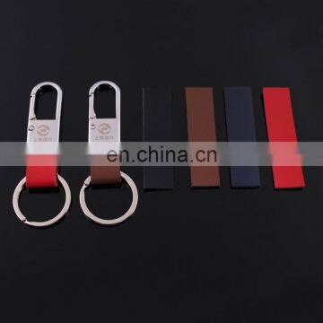 promotional gift custom company logo leather keychain