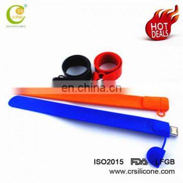 Christmas Gift Present Hot Sale Silicone Wristband Slap Band Bracelet 2gb 4gb 8gb Usb Flash Drive photo-4