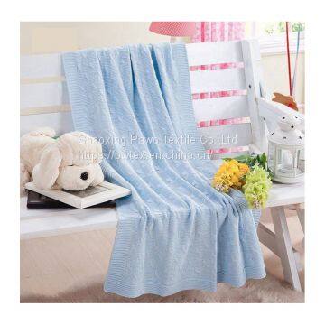 Super comfortable solid color 100 polyester cable knit fleece blanket made in china