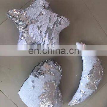 Custom Heart/Moon/Star Reversible Mermaid Sequin Throw Pillow Cover photo-3