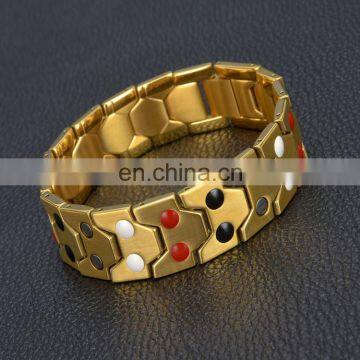 Double Row 4 Element Pain Relief Mens Bio Health Stainless Steel Magnetic Bracelet photo-4
