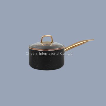 Non-stick Pressed Aluminium Sauce Pan with Marble Coating