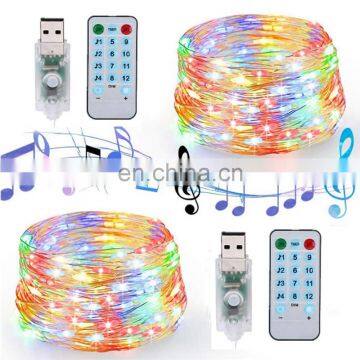 Sound Activated Music LED String Lights with Remote 5M 10M Fairy Wedding Party Decoration Lighting