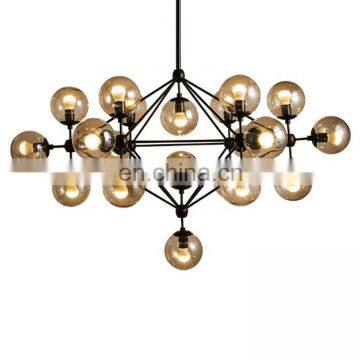 Industrial style kitchen black and  brown glass colours led large pendant light