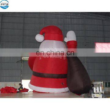Factory Supply Pvc Christmas Inflatable Santa on Motorcycle, Movable 6m Advertising Old Man NB006-7 photo-2