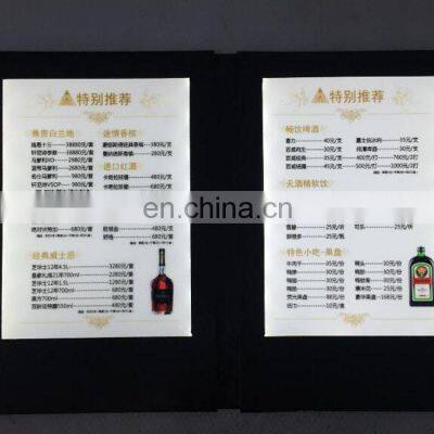 White Color Rechargeable Magnetic Acrylic Leather Material Restaurant Hotel Double Side Lighting LED Menu photo-5